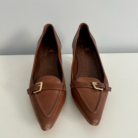 Brooks Brothers Shoes - Brooks Brothers Brown Leather Women's Kitten Heels